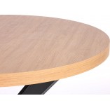 Stół okrągły rozkładany loft Peroni 100cm dąb złoty / czarny Halmar