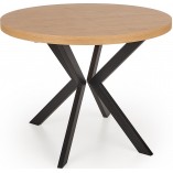 Stół okrągły rozkładany loft Peroni 100cm dąb złoty / czarny Halmar