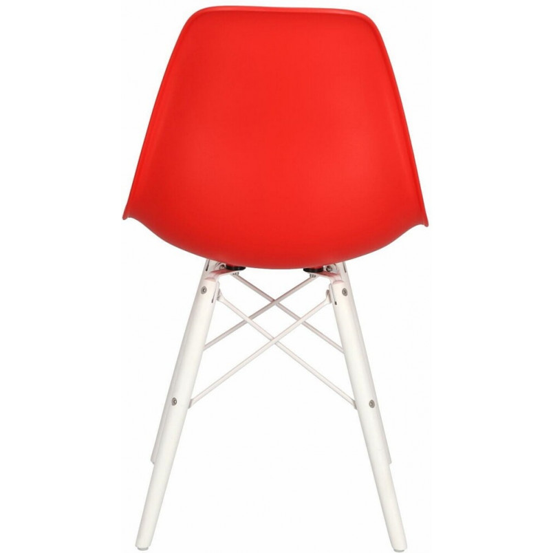 Krzesło z tworzywa P016W PP czerwony / biały D2.Design