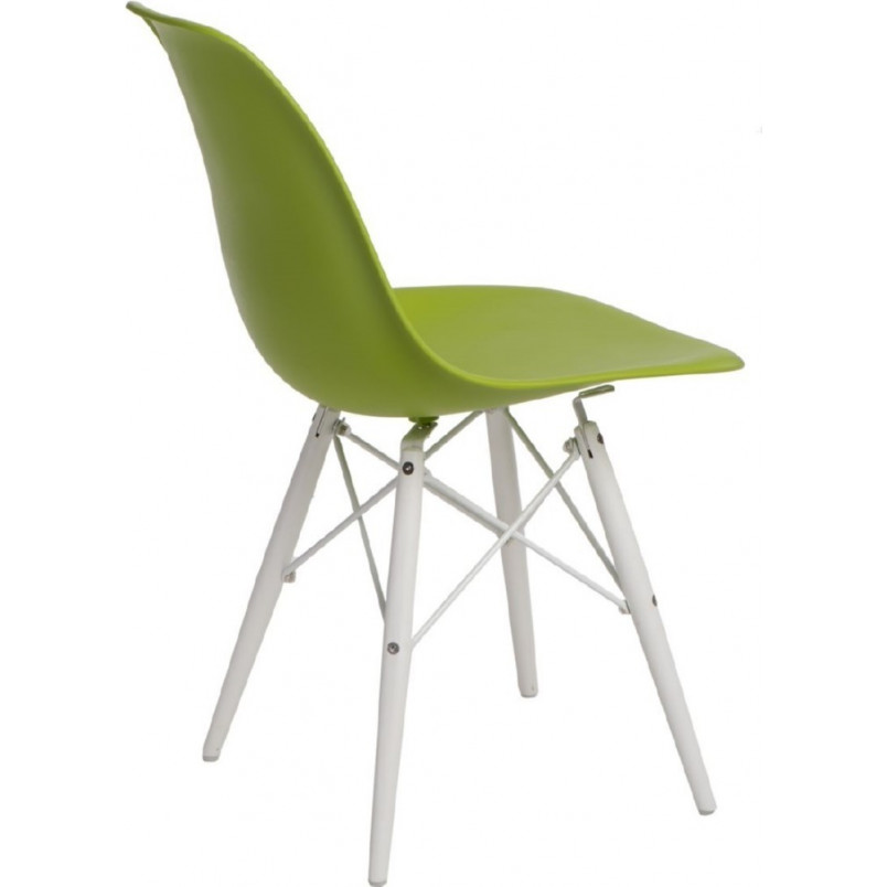Krzesło z tworzywa P016W PP zielony / biały D2.Design