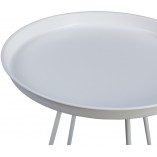 Okrągły stolik metalowy z tacą Rod 50cm biały Nordifra