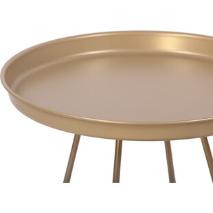 Okrągły stolik metalowy z tacą Rod 50cm złoty Nordifra
