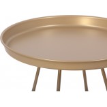 Okrągły stolik metalowy z tacą Rod 50cm złoty Nordifra