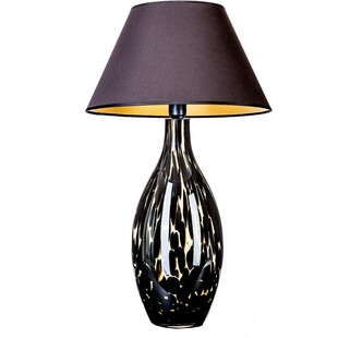 Lampa stołowa szklana z abażurem Kenya czarna 4Concepts
