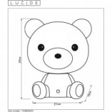 Lampa dziecięca stołowa Dodo Bear biała Lucide