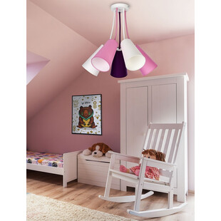 Lampa sufitowa dziecięca Wire Kids V 70cm różowo-fioletowa TK Lighting