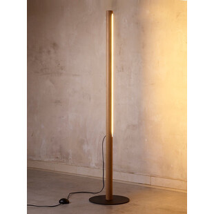 Lampa podłogowa drewniana Rollo LED sosna / czarny TK Lighting