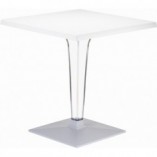 Stół kwadratowy na jednej nodze Ice 60x60cm biały Siesta