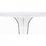 Stół kwadratowy na jednej nodze Ice 60x60cm biały Siesta