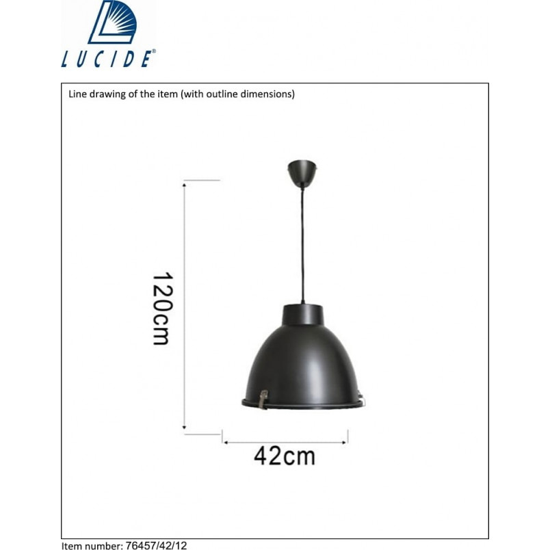 [OUTLET] Lampa wisząca industrialna Industry Bis 42 Grafitowa