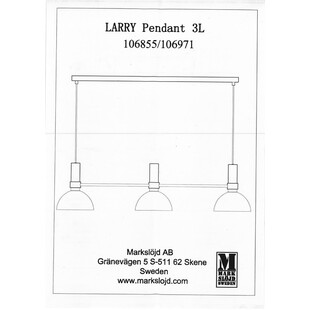 Lampa sufitowa 3 punktowa Larry Gold 99,5cm czarna Markslojd