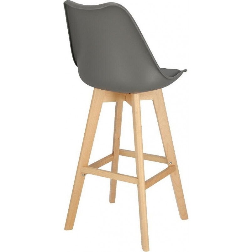 Krzesło barowe z drewnianymi nogami Norden Wood High 80cm Ciemno Szare Intesi