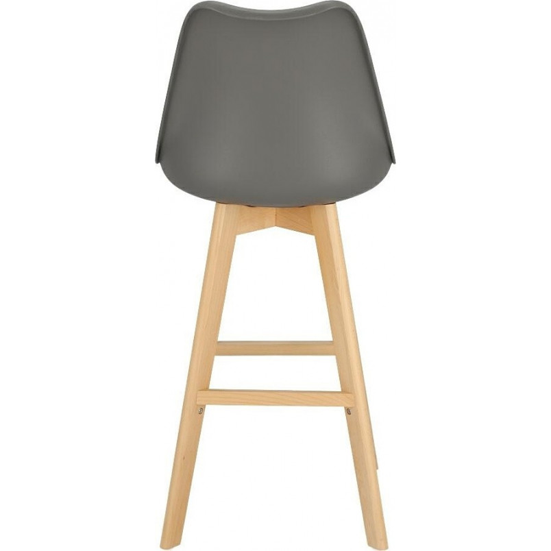Krzesło barowe z drewnianymi nogami Norden Wood High 80cm Ciemno Szare Intesi