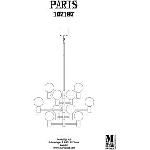 Lampa sufitowa dekoracyjna Paris 69cm czarna Markslojd