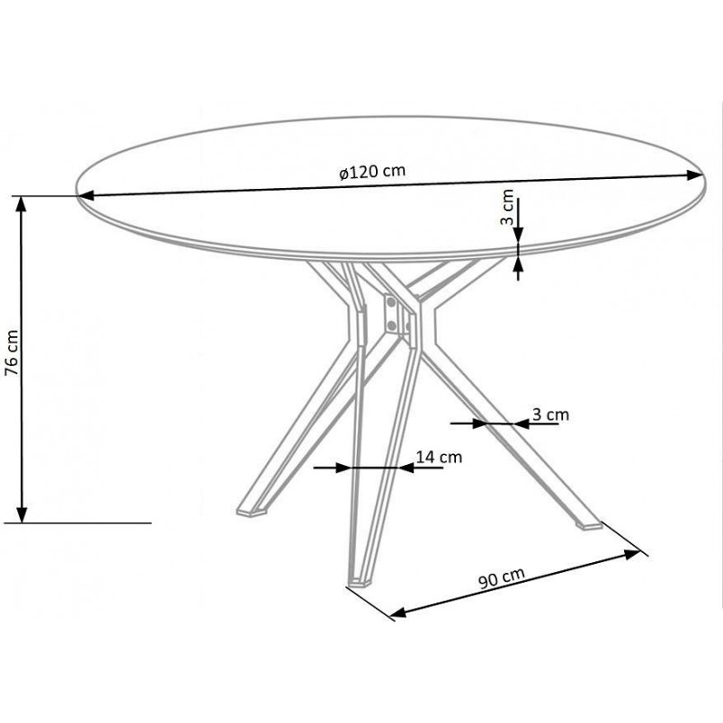 Stół okrągły loft Pixel 2 120cm Dąb złoty Halmar