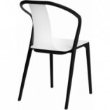 Krzesło z podłokietnikami Bella z tworzywa Białe D2.Design
