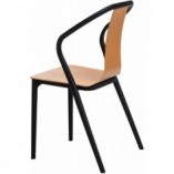 Krzesło drewniane z podłokietnikami Bella Wood Czarne D2.Design