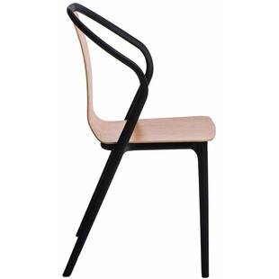 Krzesło drewniane z podłokietnikami Bella Wood Czarne D2.Design
