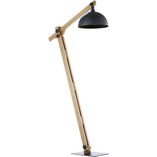 Lampa podłogowa drewniana Oslo czarny / drewno TK Lighting