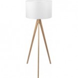 Lampa podłogowa drewniana z abażurem trójnóg Treviso biała TK Lighting