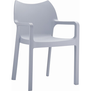 Krzesło ogrodowe z podłokietnikami Diva Armchair szare Siesta