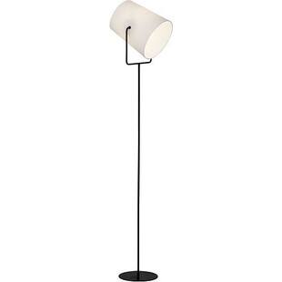 Lampa podłogowa z abażurem Bucket Czarna/Biała marki Brilliant