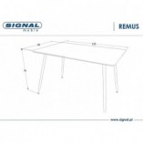 Stół prostokątny Remus 120x80cm dąb / czarny Signal