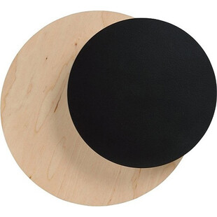 Kinkiet okrągły ze sklejki Circle 20cm czarno-drewniany Emibig