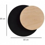 Kinkiet okrągły ze sklejki Circle 20cm czarno-drewniany Emibig