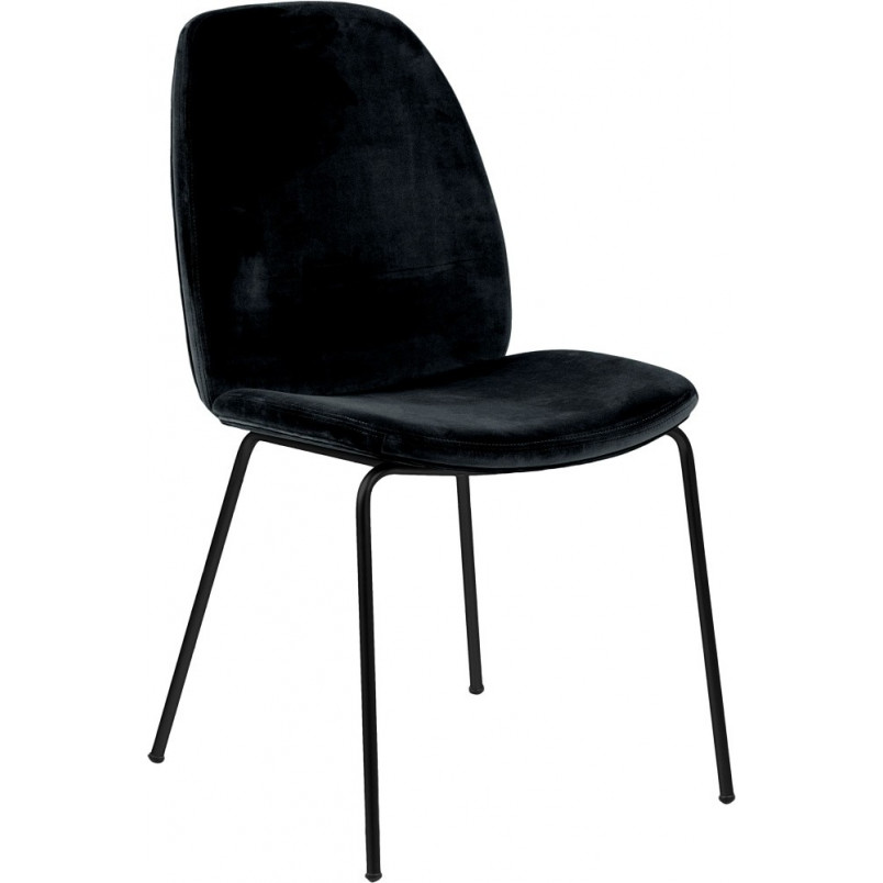 Krzesło welurowe Carmen VIC czarne Actona