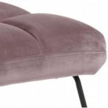 Fotel welurowy pikowany Alba Vic różowy Actona