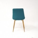 [OUTLET] Krzesło welurowe pikowane Chic Velvet 85 turkusowy / złoty