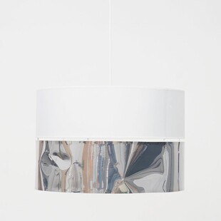 [OUTLET] Nowoczesna lampa wisząca z abażurem Hilton 50 biało-srebrna