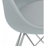 Krzesło z poduszką na metalowych nogach Norden DSR Jasnoszare Intesi