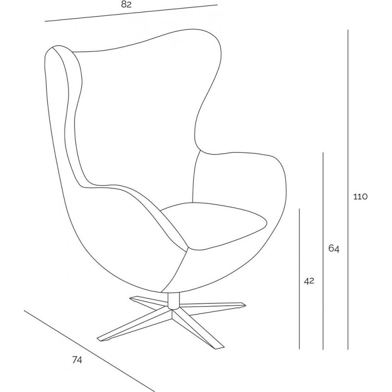 Fotel z podnóżniem Jajo Leather Biały D2.Design