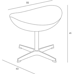 Podnóżek tapicerowany insp. Jajo Chair Grafitowy D2.Design
