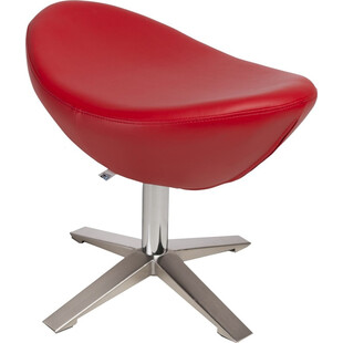 Fotel designerski z podnóżkiem Jajo Leather Czerwony D2.Design