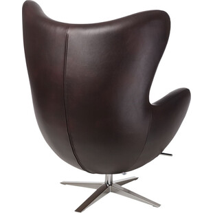 Fotel z podnóżniem Jajo Leather Ciemny brąz D2.Design