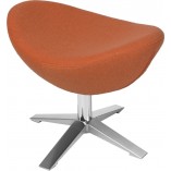 Fotel tapicerowany z podnóżkiem Jajo Pomarańczowy D2.Design