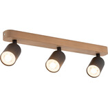 Reflektor sufitowy drewniany potrójny Top Wood czarny marki TK Lighting