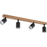 Reflektor sufitowy drewniany 4 punktowy Top Wood czarny marki TK Lighting