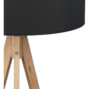 Lampa podłogowa drewniana z abażurem trójnóg Treviso czarna TK Lighting