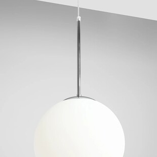 Lampa wisząca szklana kula Bosso Chrome 30cm biała Aldex