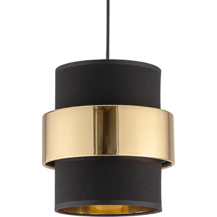 Lampa wisząca tuba z abażurem Calisto 20 czarno-złota marki TKLighting