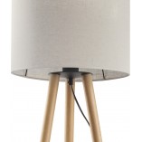 Lampa stołowa trójnóg z abażurem Tokyo buk / len TK Lighting