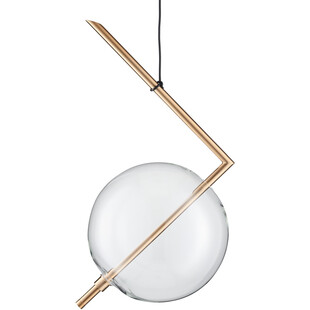 Lampa wisząca szklana kula Amore LED 28cm przezroczysto-złota Step Into Design