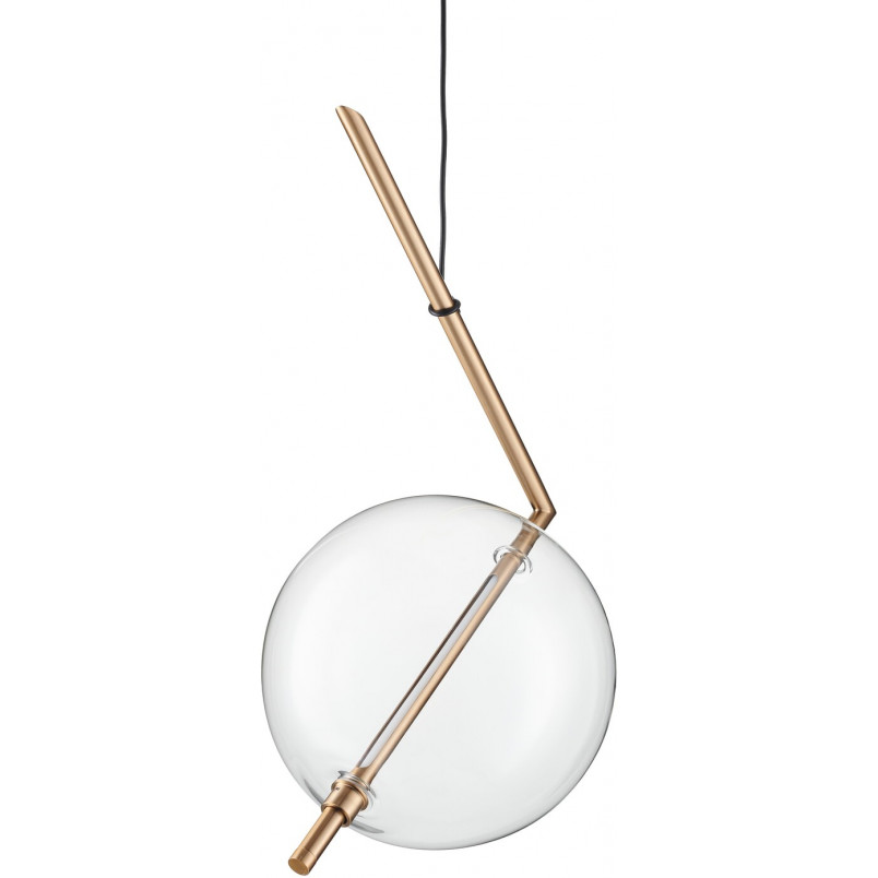 Lampa wisząca szklana kula Amore LED 28cm przezroczysto-złota Step Into Design