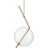 Lampa wisząca szklana kula Amore LED 28cm przezroczysto-złota Step Into Design