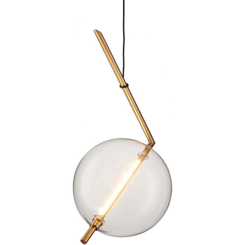 Lampa wisząca szklana kula Amore LED 28cm przezroczysto-złota Step Into Design