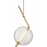 Lampa wisząca szklana kula Amore 28cm przezroczysto-złota Step Into Design